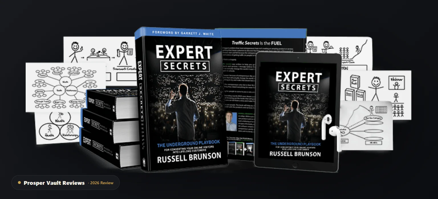 Expert Secrets by Russell Brunson - book, ebook, and companion worksheets