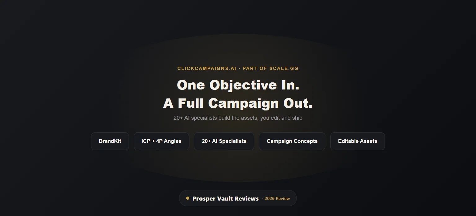 ClickCampaigns.ai review - AI campaign builder, part of Scale.gg