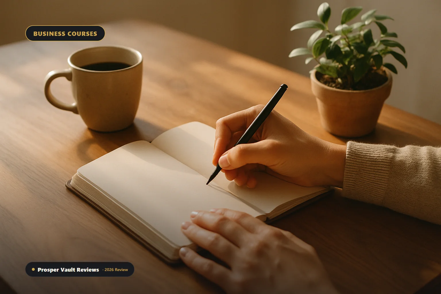 mind over money mastery - Myron Golden - hands journaling wealth mindset course scene