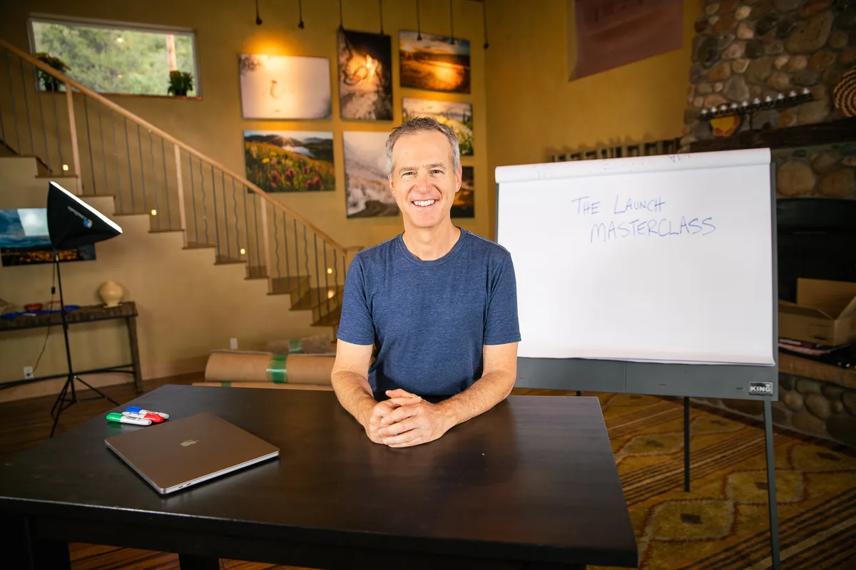 Jeff Walker at the Launch Masterclass whiteboard